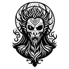 Mystic Spirit: Monochrome Spectral Silhouette Art