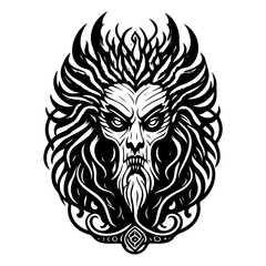 Monochromatic Mystical Entity Grayscale Portrait