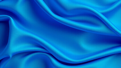 Obraz premium Elegant Blue Silk Fabric Texture: Smooth, Shiny, and Luxurious Textile Design for Fashion and Creative Artwork
