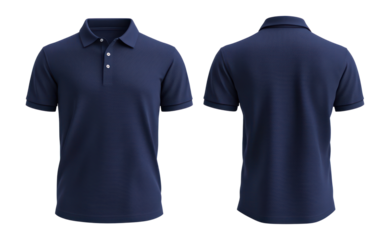 PNG Navy blue polo shirt mockup sleeve clothing collared.