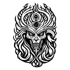 Sinister Daemon Illustration on a White Backdrop