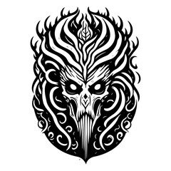 Stylized Infernal Entity Graphic Design Element