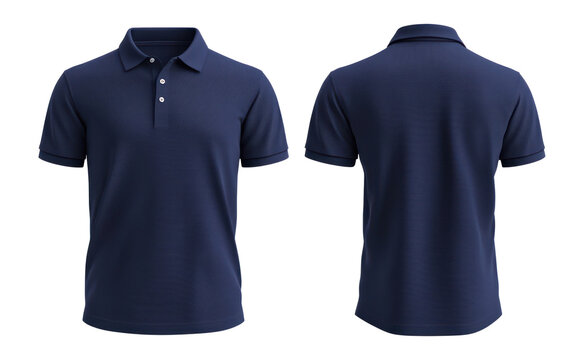 PNG Navy blue polo shirt mockup sleeve clothing collared.