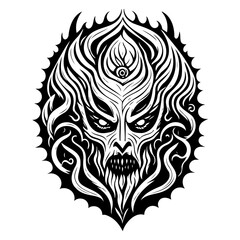 Obraz premium Abstract Demonic Character Face Vector Artwork