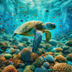 Fototapeta premium green sea turtle