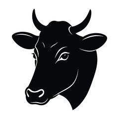 Cow head silhouette vector illustration 