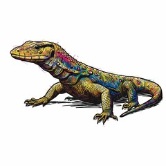 Obraz premium Vector graphic of a painted lizard