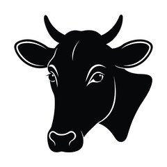 Cow head silhouette vector illustration 