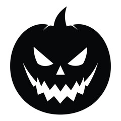 Halloween pumpkin face silhouette vector illustration 