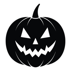 Halloween pumpkin face silhouette vector illustration 