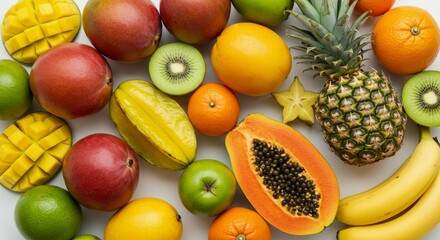 Vibrant Tropical Fruits: A Colorful Array of Nature's Sweetness