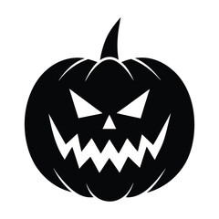 Halloween pumpkin face silhouette vector illustration 