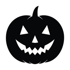 Halloween pumpkin face silhouette vector illustration 