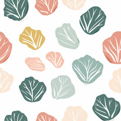 Chinese flat - cabbage pattern. Exquisite vector plant patterns.