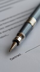 Close-up of a contract with a clearly marked signature space - stamp authorize complete notarize subscribe