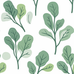 Chinese kale pattern. Exquisite vector plant patterns.