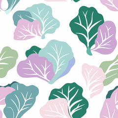 Chinese kale pattern. Exquisite vector plant patterns.