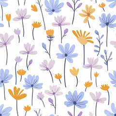 Chicory pattern. Exquisite vector plant patterns.