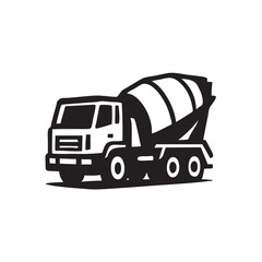 cement mixer truck vector