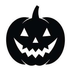Halloween pumpkin face silhouette vector illustration 