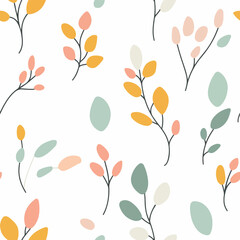 Artemisia integrifolia pattern. Exquisite vector plant patterns.