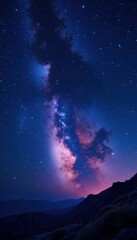 Fototapeta premium Vast starry night sky with galaxy and stars in the background , universe, cosmos, dark space