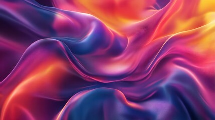 Obraz premium Vibrant, flowing patterns of silk-like fabric in rich colors, creating an immersive visual experience of movement and beauty.