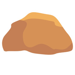 Brown rock vector illustration with soft shadows and highlights. Ideal for nature scenes, geology themes, desert landscapes, educational materials, or cartoon-style environment designs.
