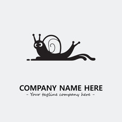 Snail illustration black and white for logo company vector image
