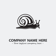 Snail illustration black and white for logo company vector image
