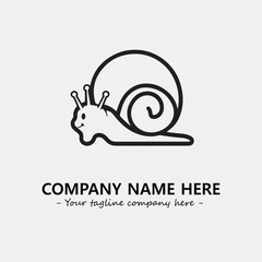 Snail illustration black and white for logo company vector image
