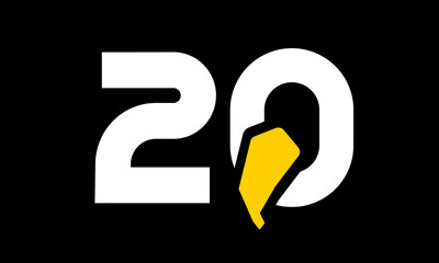 excavation number yellow logo simple modern unique