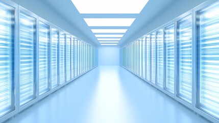 Cool, clean, commercial freezer aisle