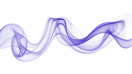Abstract purple smoke waves on white