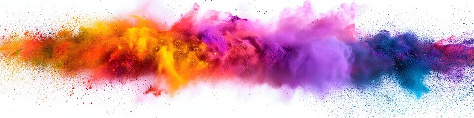 vibrant holi paint powder explosion colorful festival burst on white abstract background for industrial print