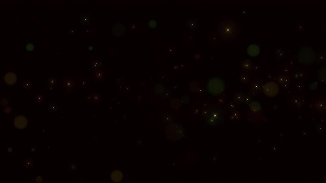 ノスタルジックなラスタカラーのキラキラ星と玉ボケ　水平のストローク