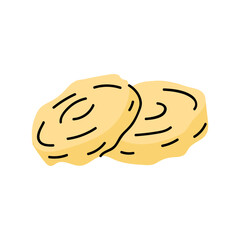 ginger slices on a white background. Vector illustration