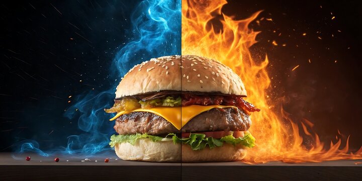 Fiery and Icy Double Burger Extravaganza A Culinary Clash of Hot and Cold