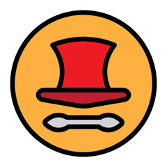 Carnival Costume Accessories Vector Filled Icon Design