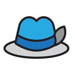 German Hat Vector Filled Icon Design