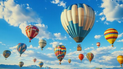 Fototapeta premium Colorful hot air balloons in a vibrant sky (2)