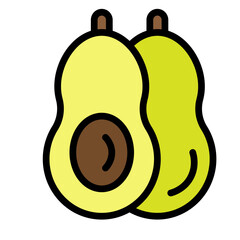 Avocado Vector Filled Icon Design