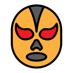 Luchador Mask Vector Filled Icon Design