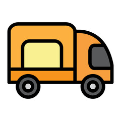 Taco Truck Vector Filled Icon Design