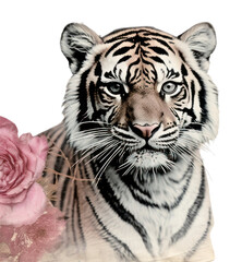 Obraz premium PNG Tiger border wildlife animal mammal.