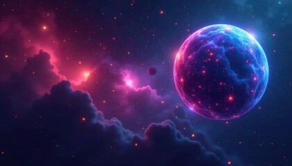 Gaseous orbs suspended amidst a dark backdrop of stars, space, gas