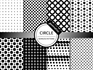 ジオメトリックなシームレスパターンのセット ドット