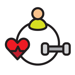 Exercise for Health Vector Filled Icon Design