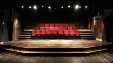 A small intimate theater with empty rows of seats, waiting for the performance to begin 