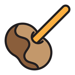 Caramel Apple Vector Filled Icon Design